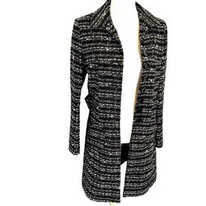 Maje Paris Stunning Madisson Tweed Wool Blend‎ Black & White Coat M